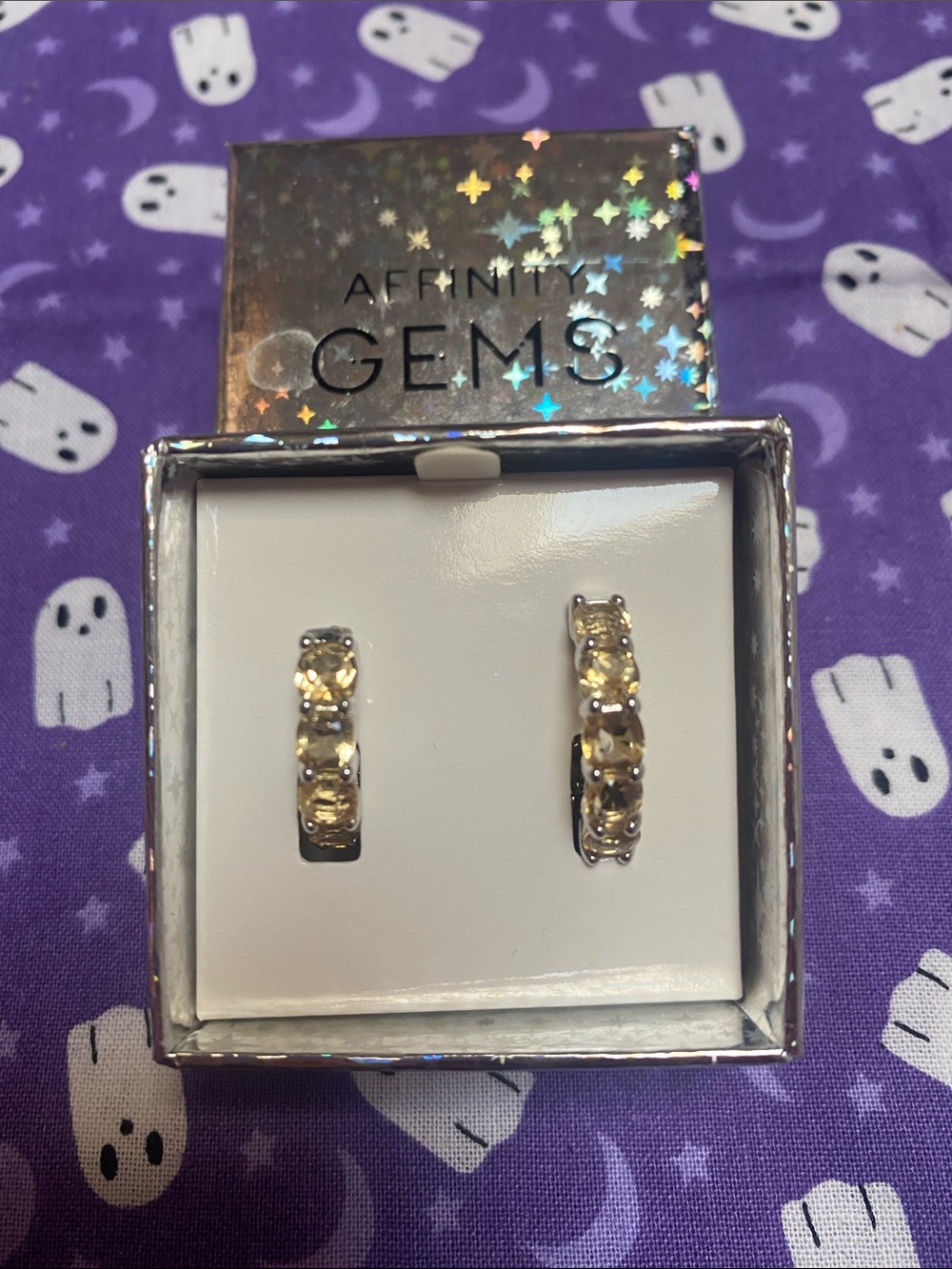 Affinitiy Gems Yellow Gemstone Hoop Earrings